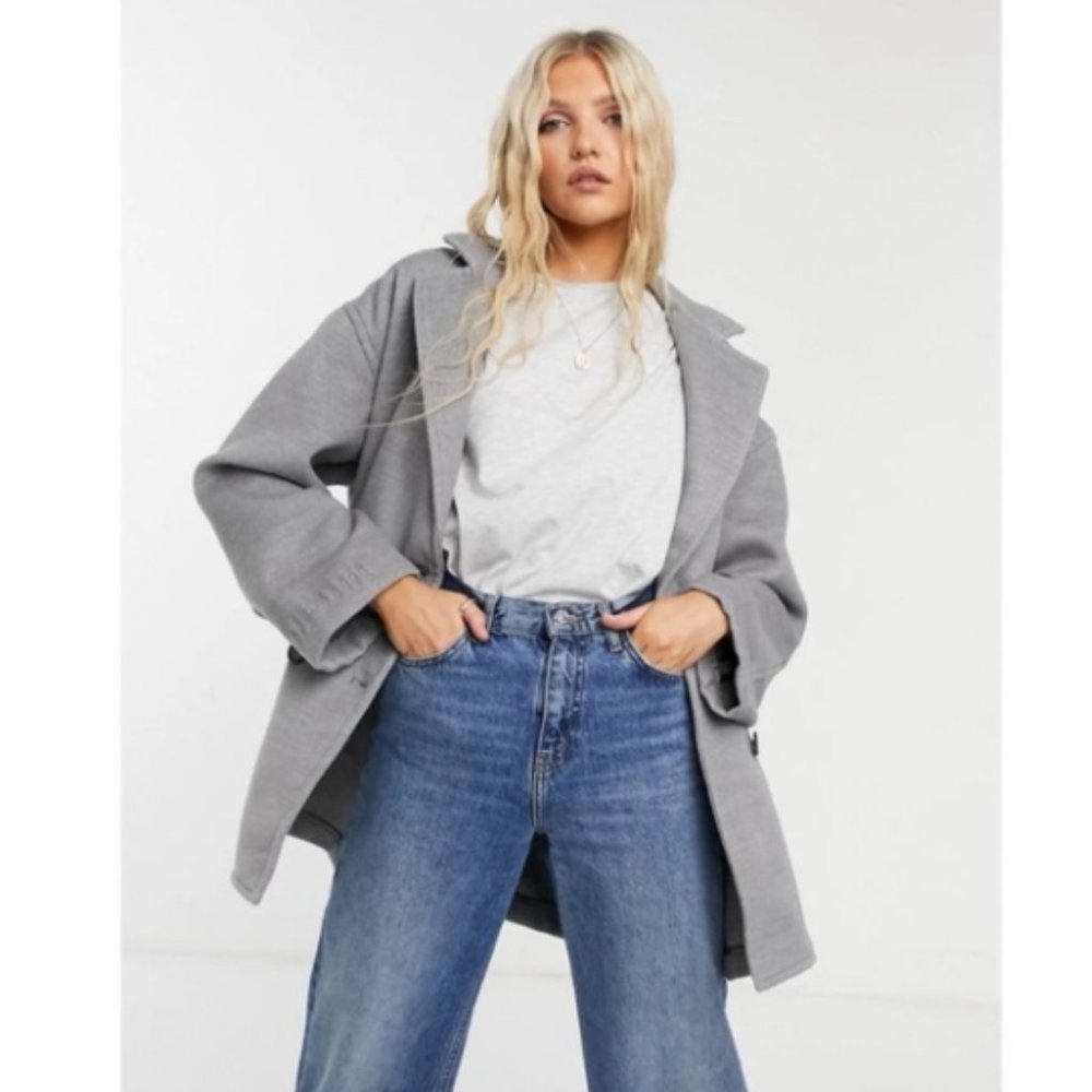 Free People Hannah Slouchy Blazer Jacket L W Black NWT